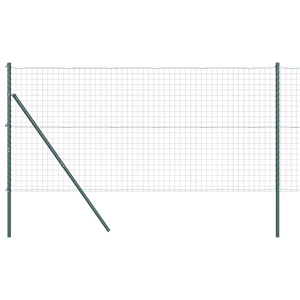 Ograda s postovima Zelena 1 x 10 m Čelik i PVC