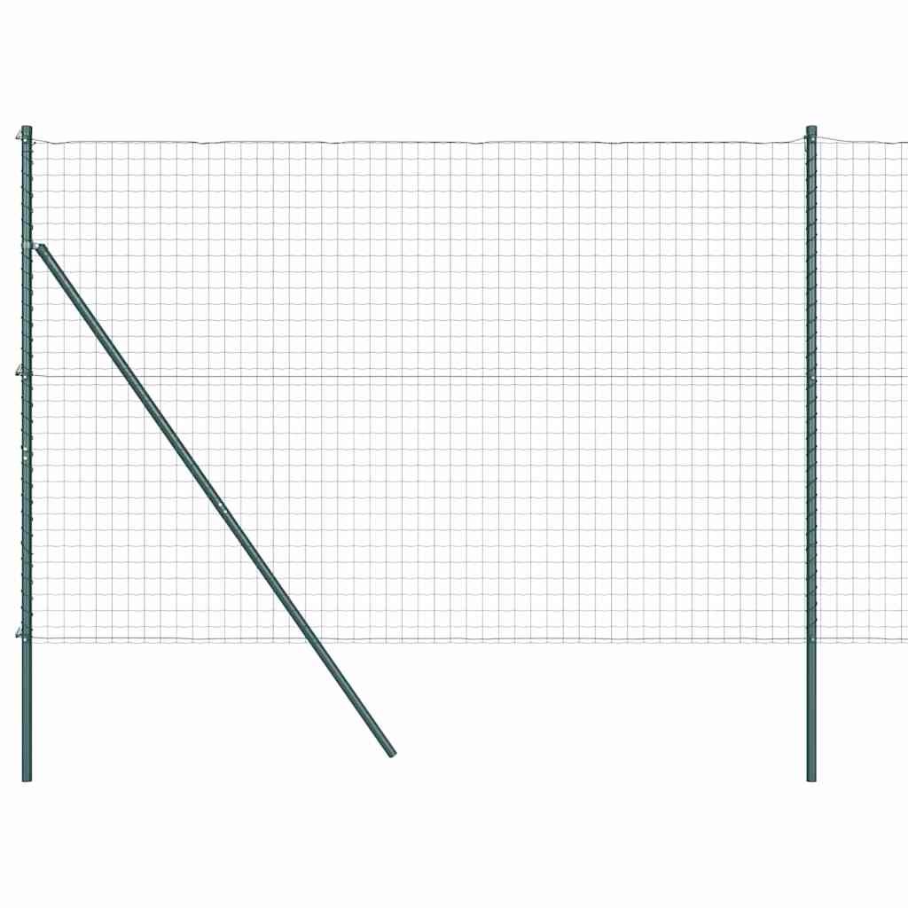 Ograda s postovima Zelena 1,6 x 10 m Čelik i PVC
