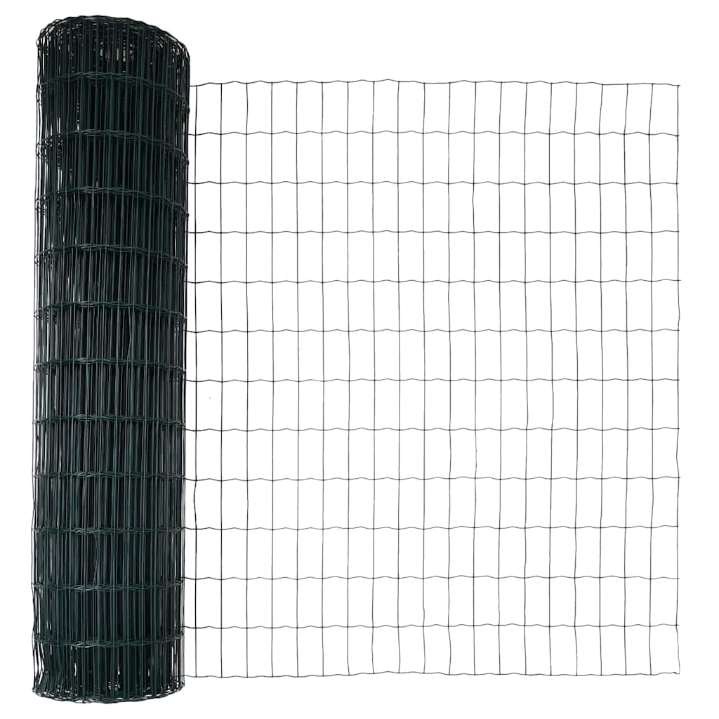 Ograda s postovima Zelena 1,2 x 10 m Čelik i PVC