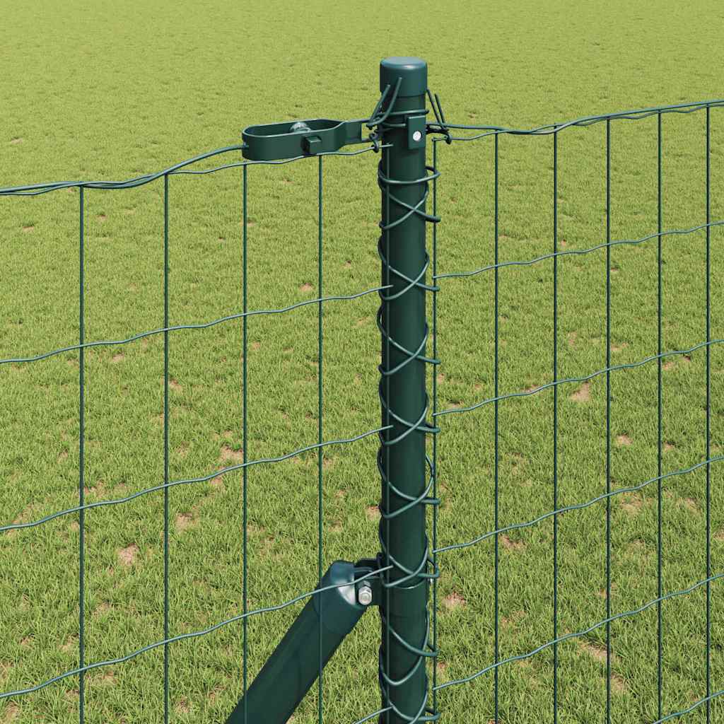 Ograda s postovima Zelena 1,5 x 10 m Čelik i PVC