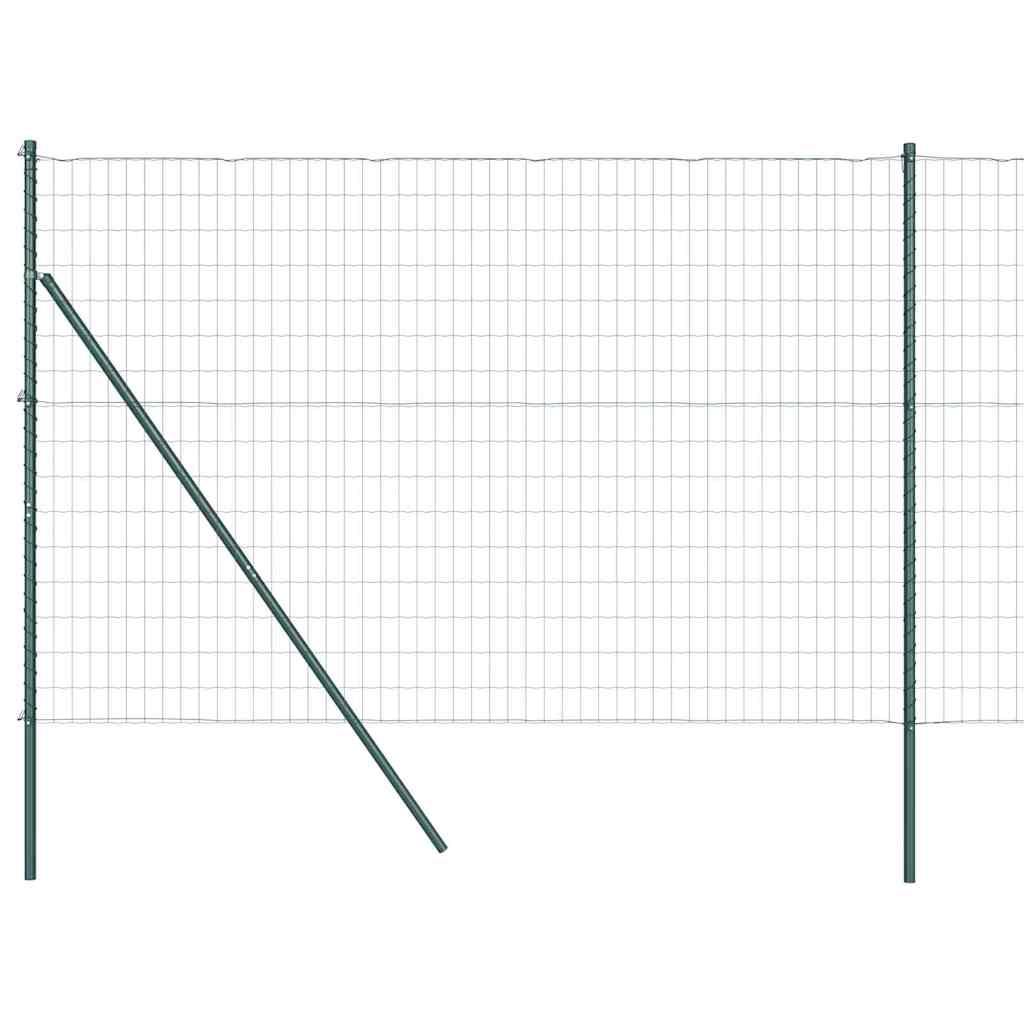 Ograda s postovima Zelena 1,6 x 10 m Čelik i PVC