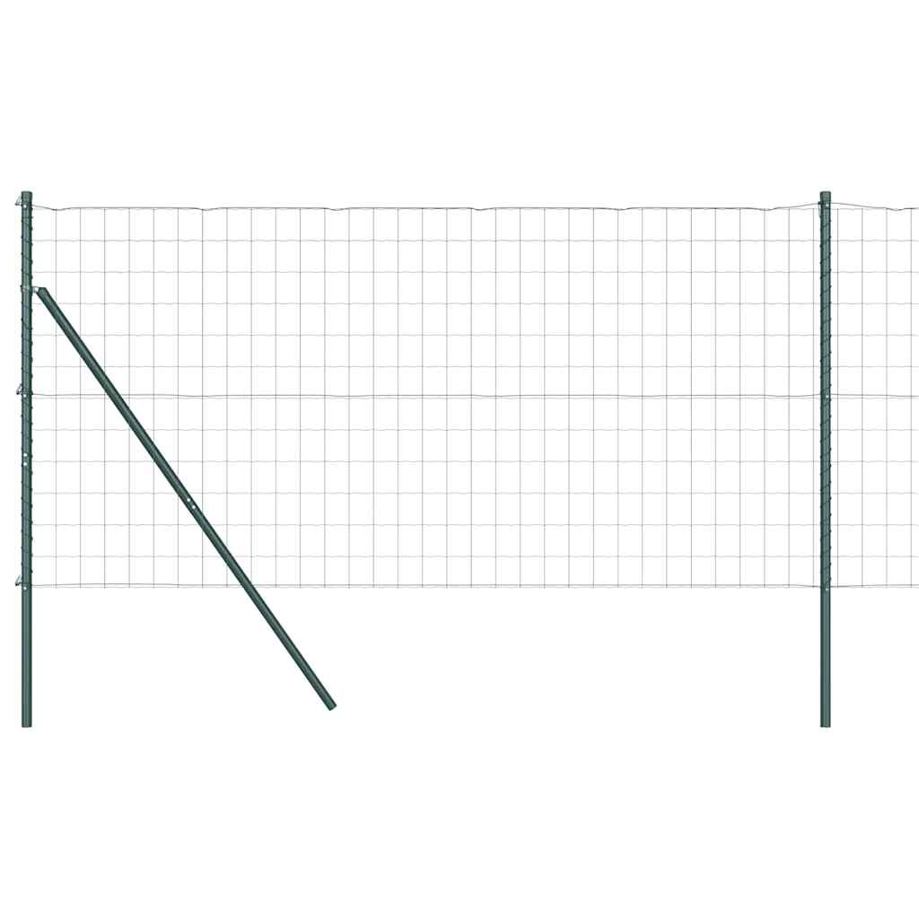 Ograda s postovima Zelena 1 x 10 m Čelik i PVC