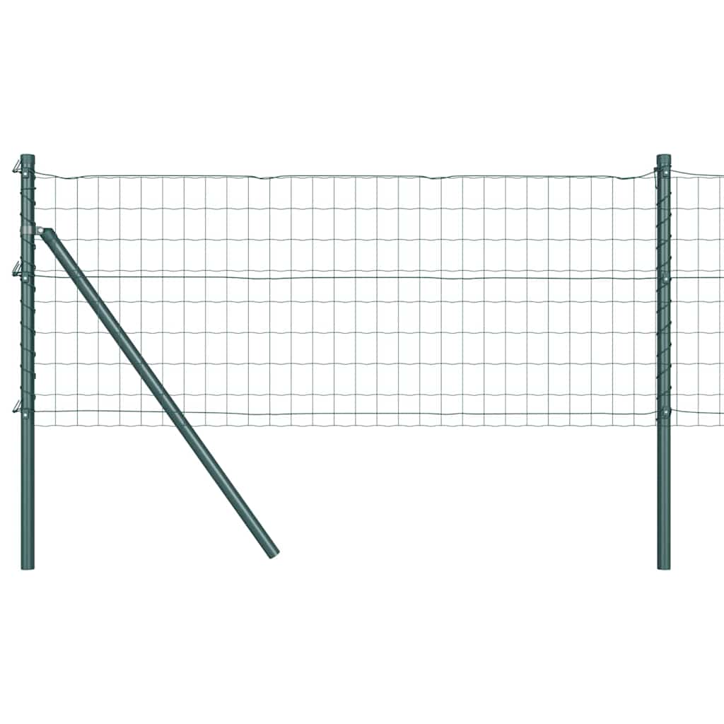 Ograda s postovima Zelena 0,4 x 25 m Čelik i PVC