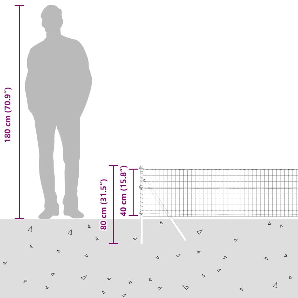 Ograda s postovima Zelena 0,4 x 25 m Čelik i PVC
