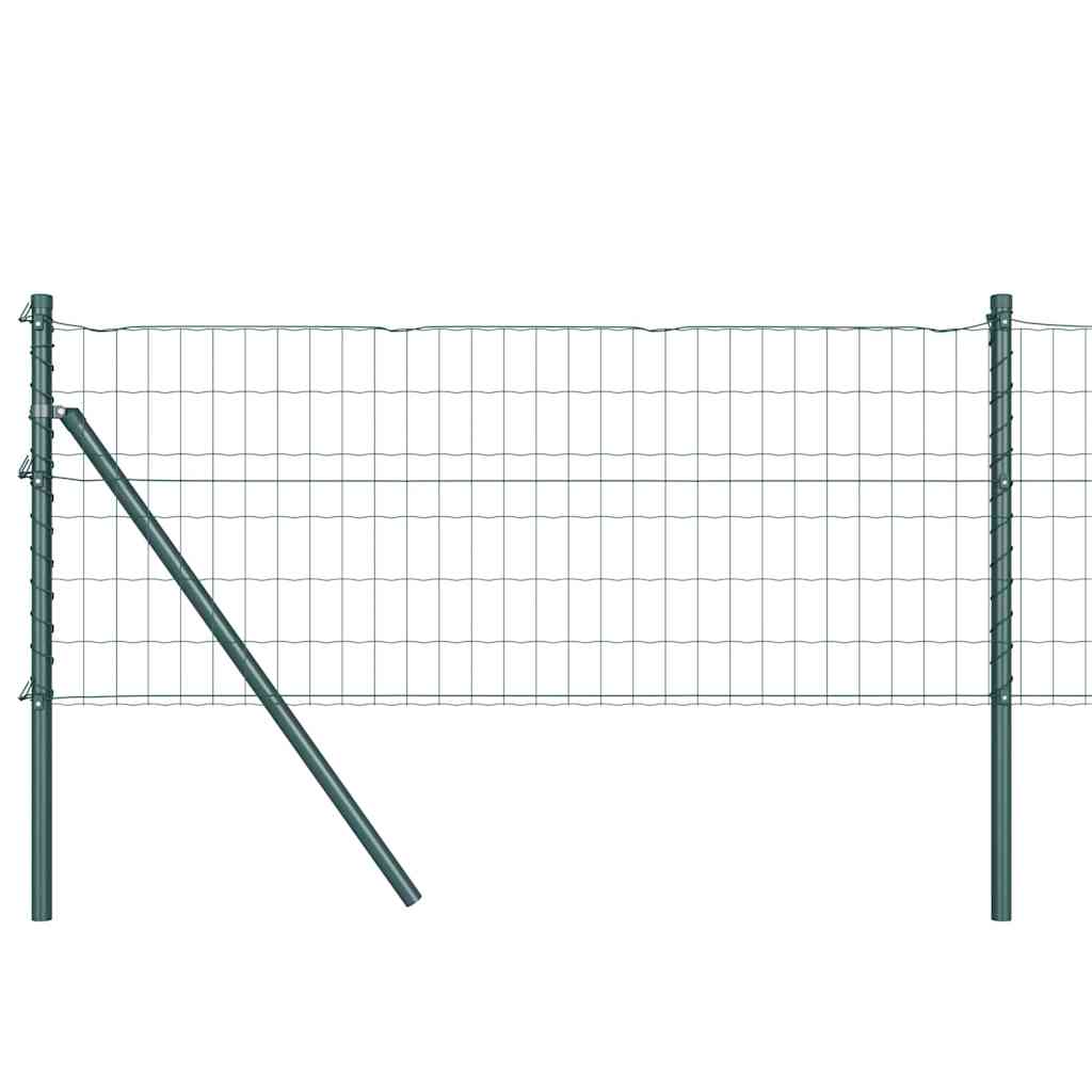Ograda s postovima Zelena 0,6 x 25 m Čelik i PVC