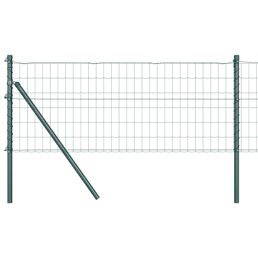 Ograda s postovima Zelena 0,8 x 25 m Čelik i PVC