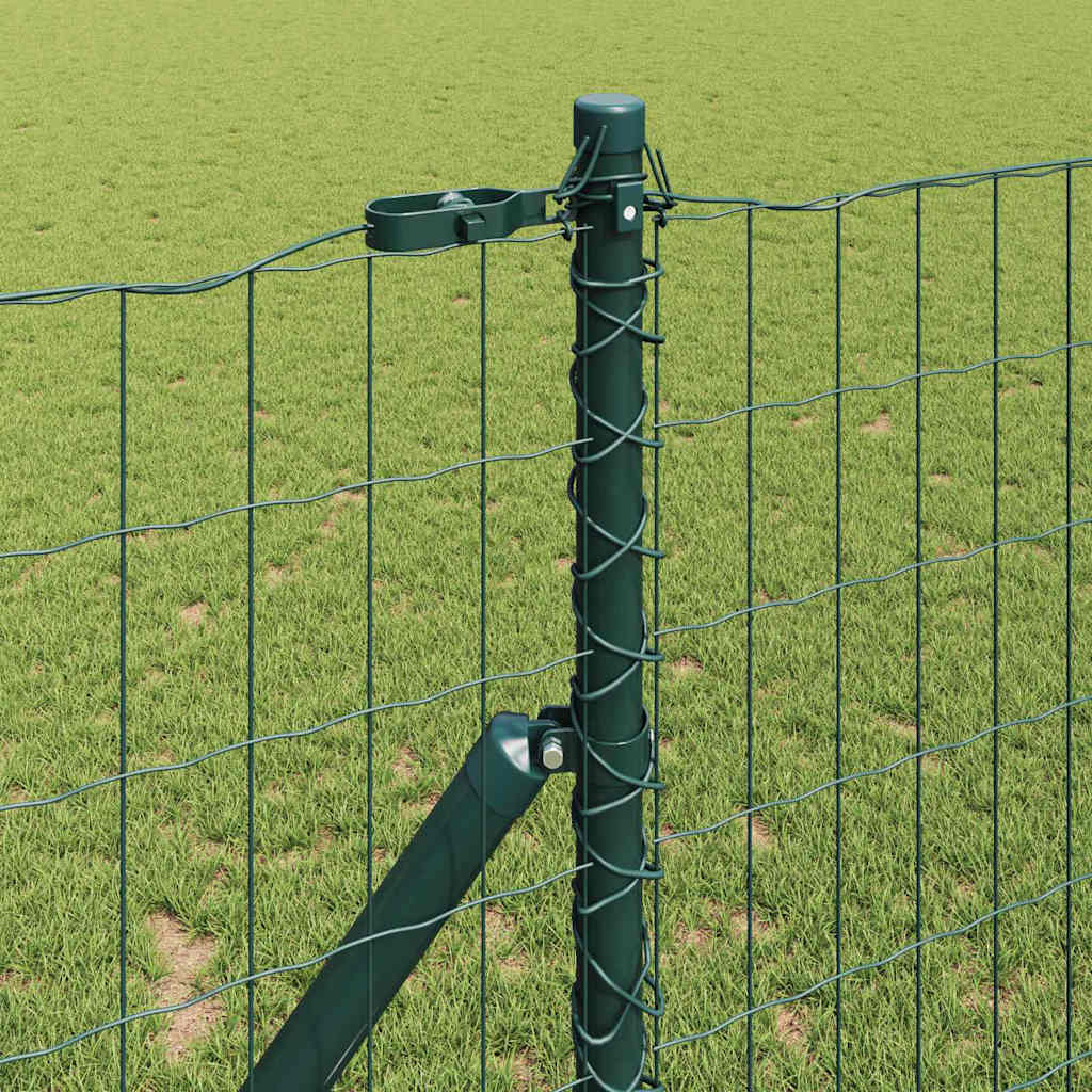 Ograda s postovima Zelena 1 x 25 m Čelik i PVC