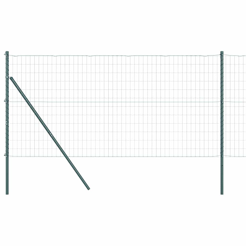 Ograda s postovima Zelena 1 x 25 m Čelik i PVC