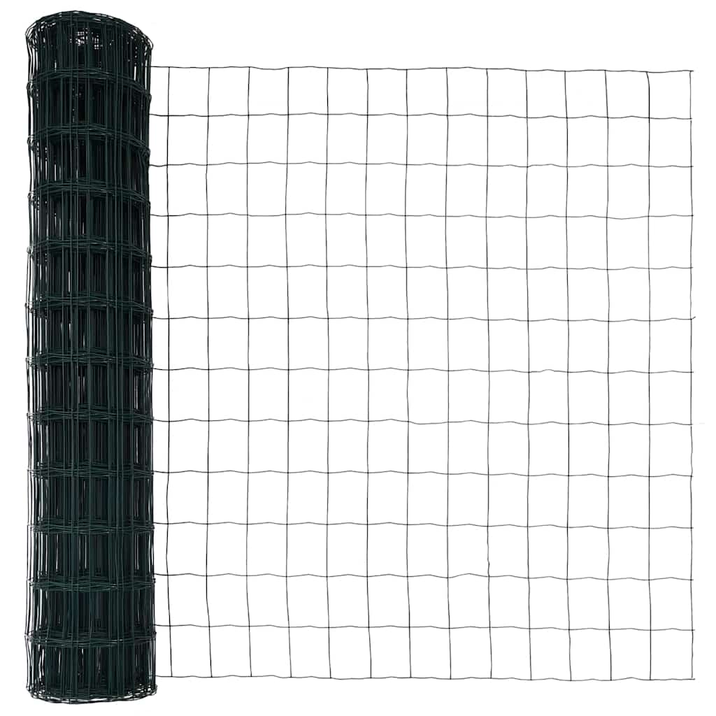 Ograda s postovima Zelena 1,2 x 25 m Čelik i PVC