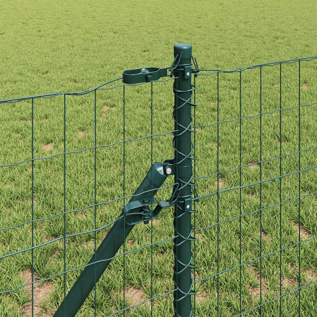 Ograda s postovima Zelena 0,6 x 50 m Čelik i PVC