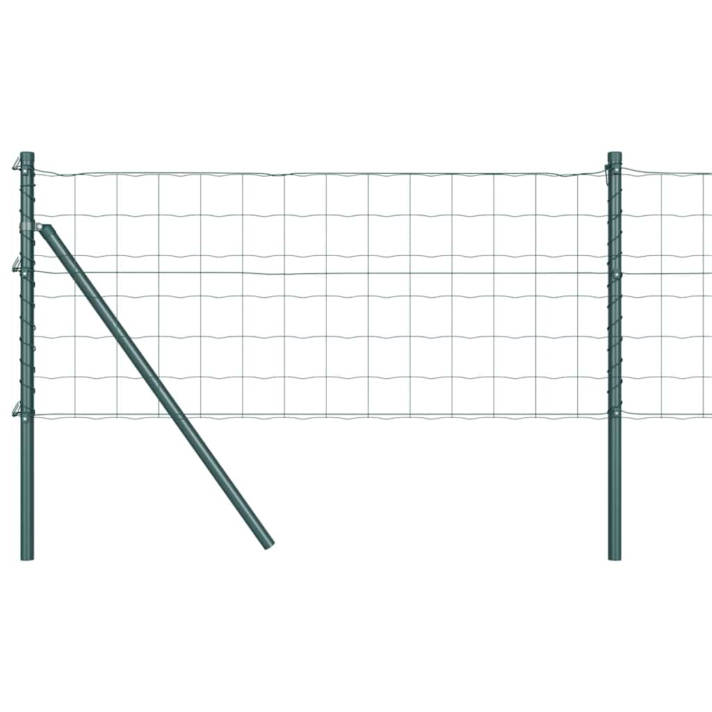 Ograda s postovima Zelena 0,4 x 50 m Čelik i PVC