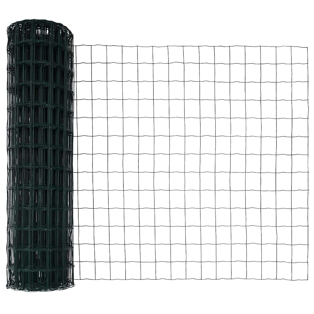 Ograda s postovima Zelena 1,4 x 10 m Čelik i PVC