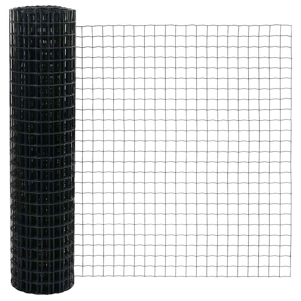 Ograda s postovima Siva 1,4 x 10 m Čelik i PVC