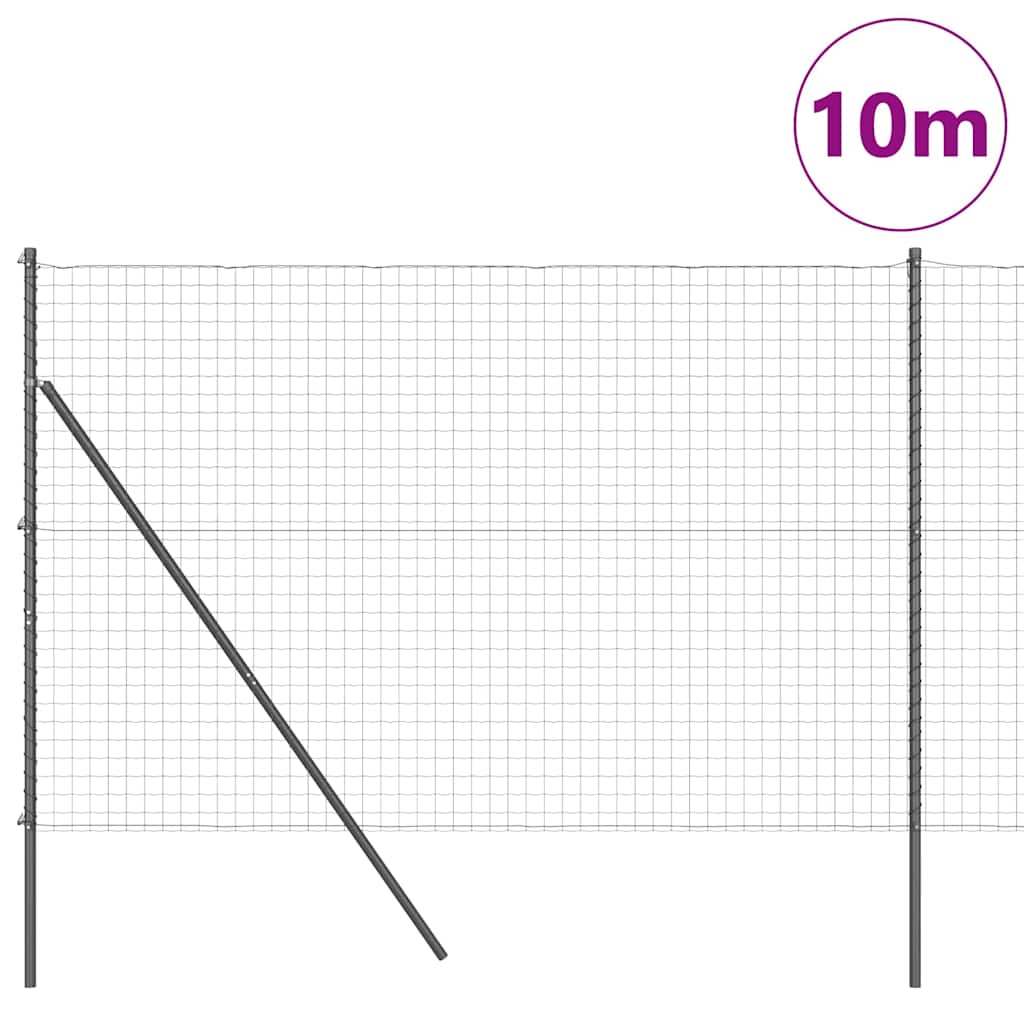 Ograda s postovima Siva 1,5 x 10 m Čelik i PVC
