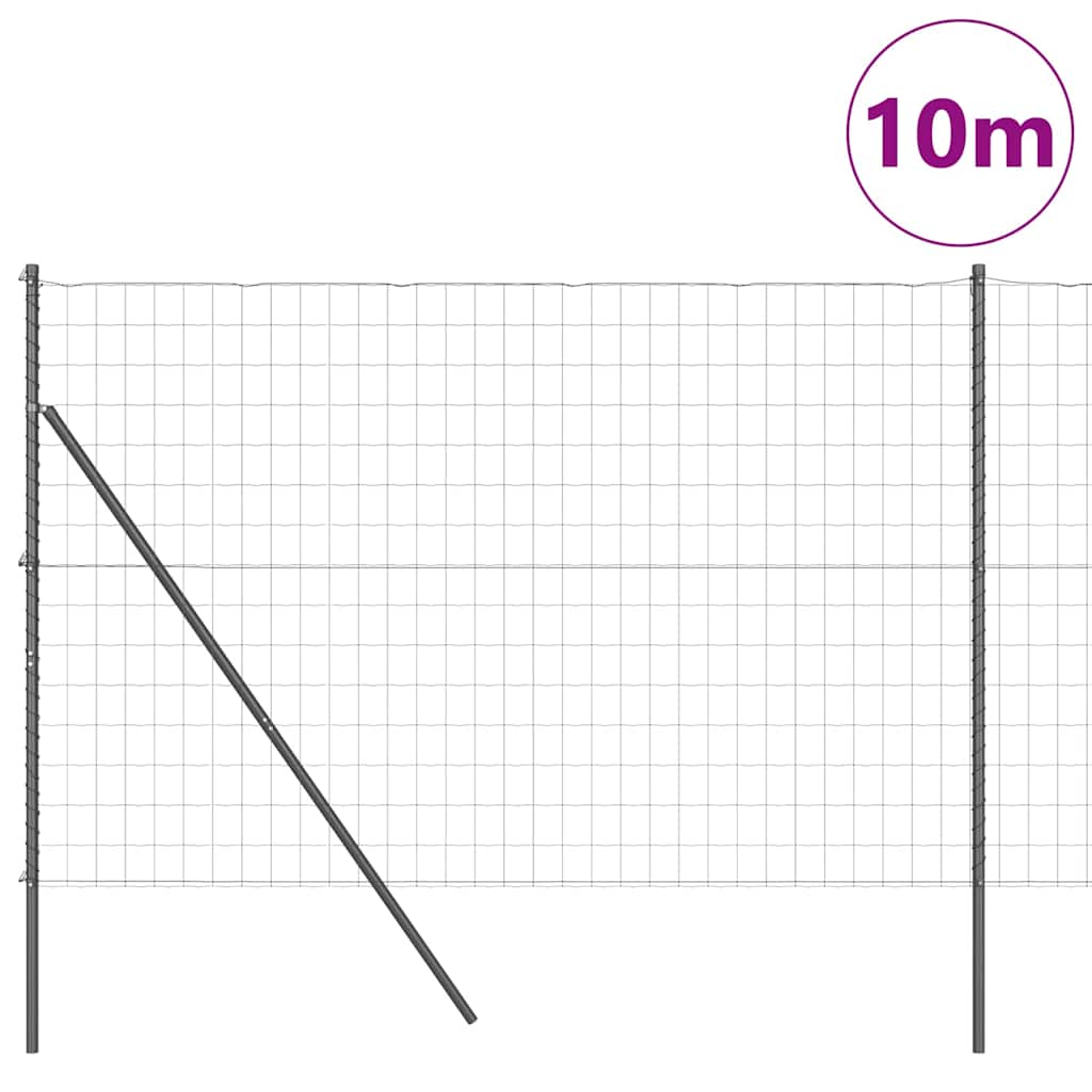 Ograda s postovima Siva 1,5 x 10 m Čelik i PVC