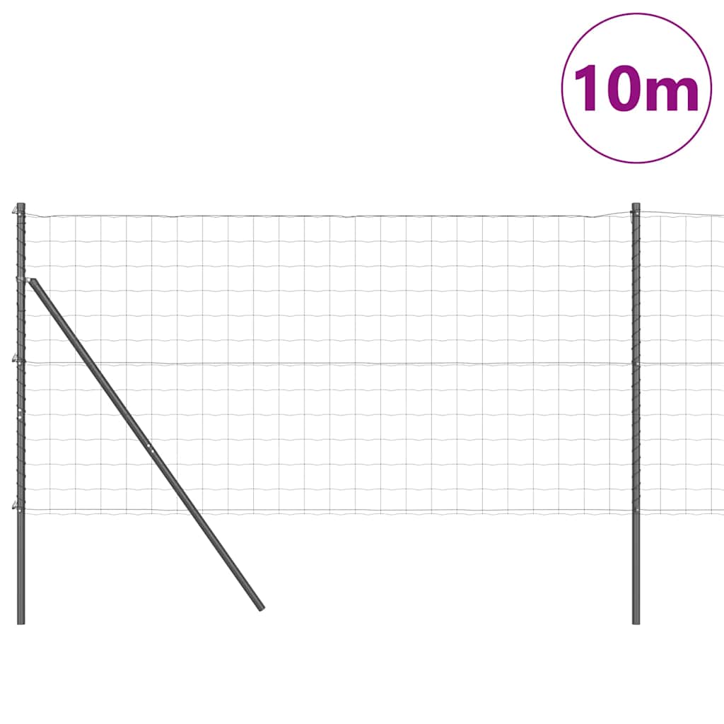 Ograda s postovima Siva 1 x 10 m Čelik