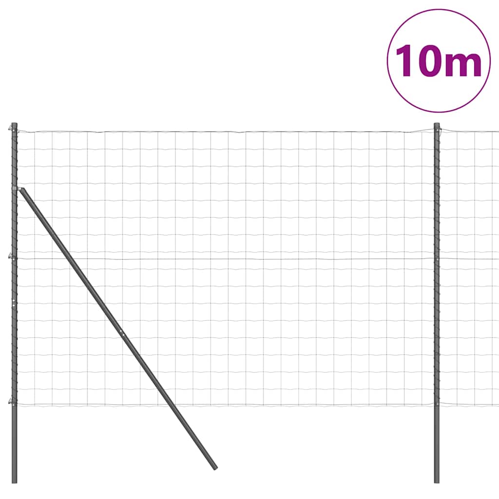 Ograda s postovima Siva 1,6 x 10 m Čelik i PVC