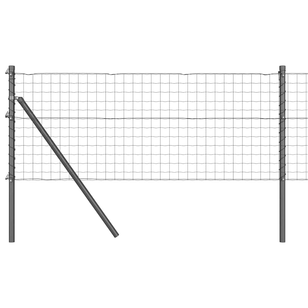 Ograda s postovima Siva 0,8 x 25 m Čelik i PVC
