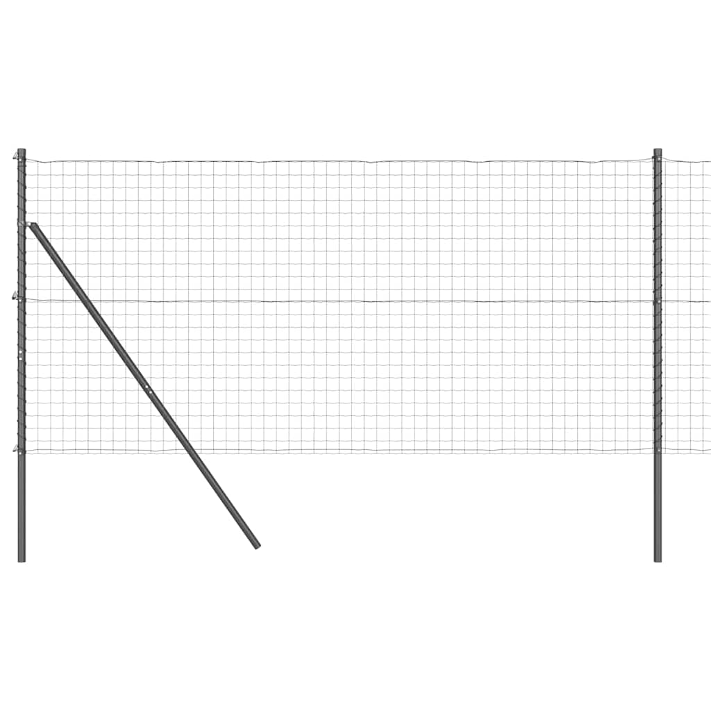 Ograda s postovima Siva 1 x 25 m Čelik i PVC