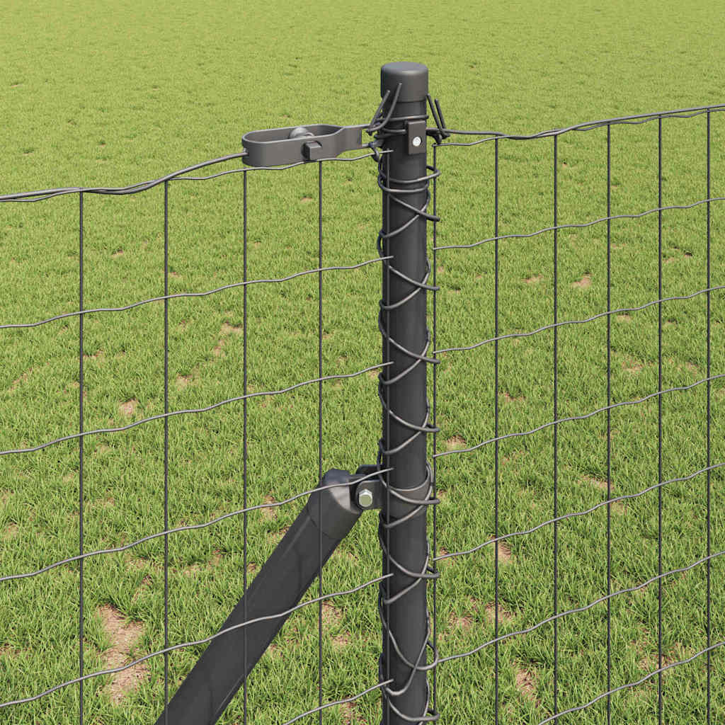 Ograda s postovima Siva 1,2 x 25 m Čelik i PVC