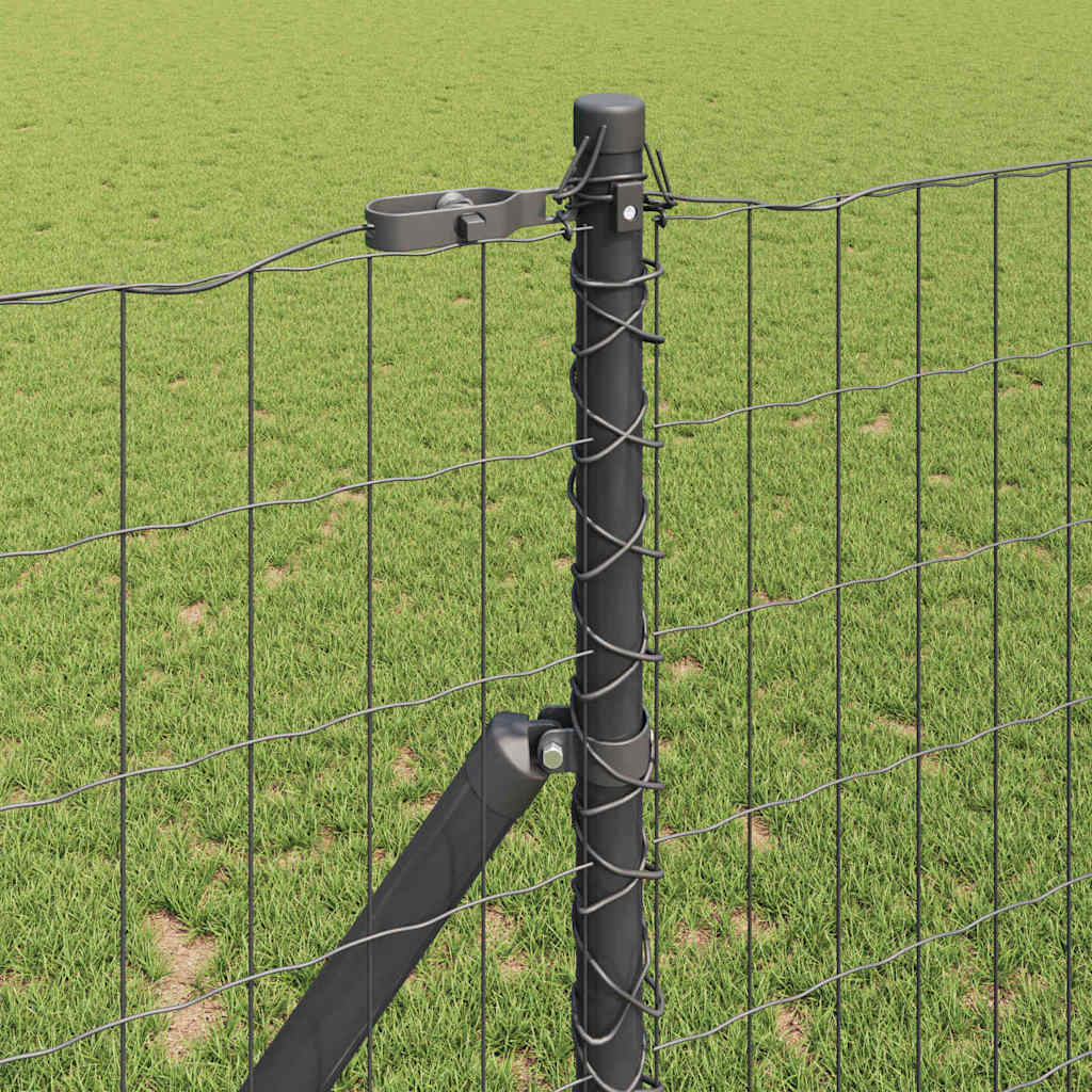 Ograda s postovima Siva 1,2 x 25 m Čelik i PVC