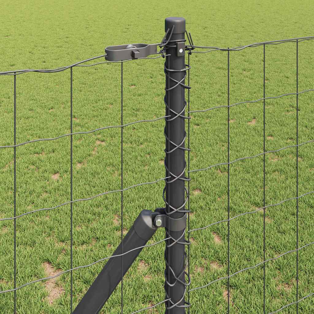 Ograda s postovima Siva 1 x 25 m Čelik i PVC