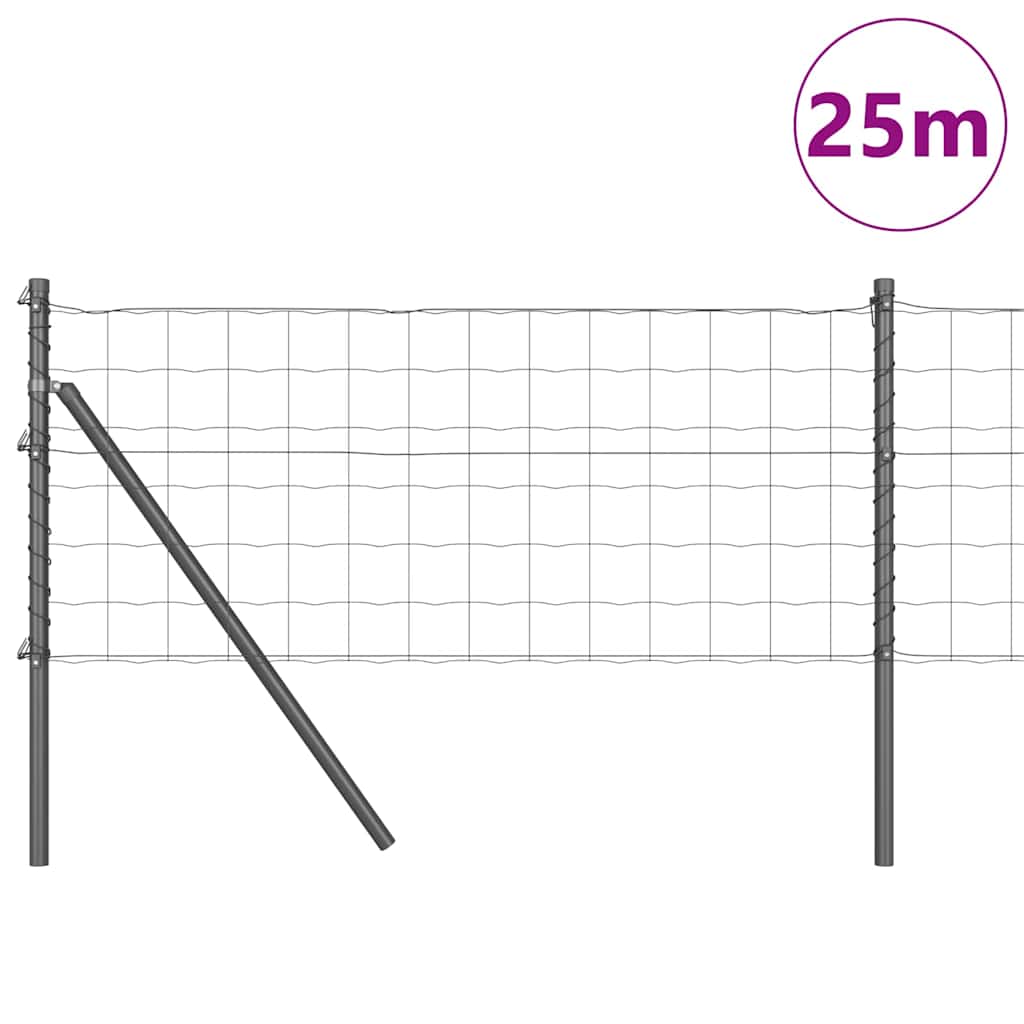 Euro Ograđivanje Ukop 25 x 0,4 m Čelik premazan PVC-om Siva