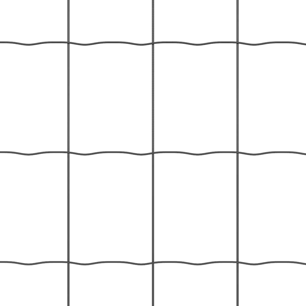 Ograda s postovima Siva 0,4 x 50 m Čelik i PVC