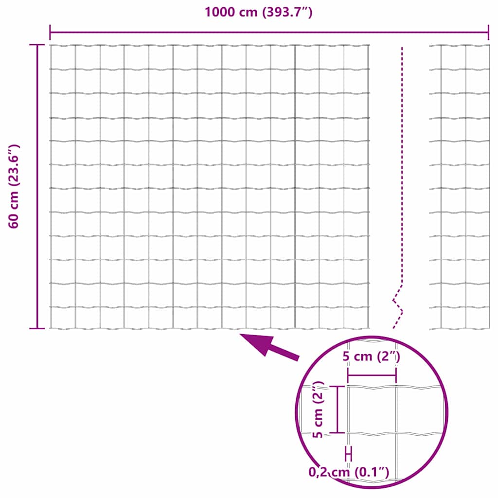 Ograda s postovima Srebrno 0,6 x 10 m Čelik i PVC