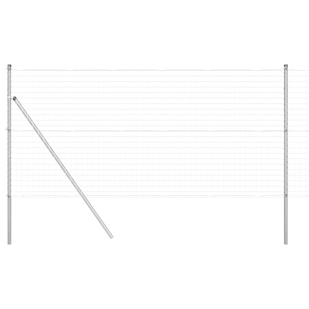 Ograda s postovima Srebrno 1 x 10 m Čelik i PVC