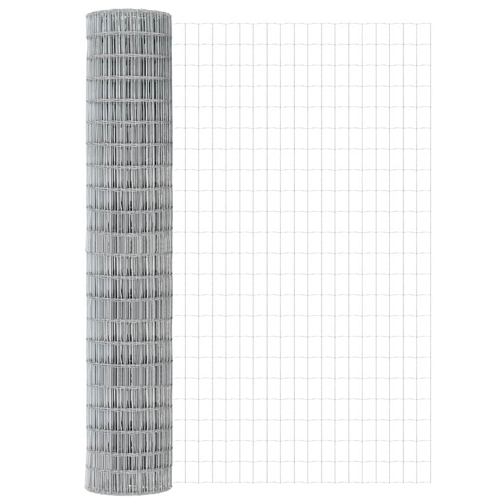 Ograda s postovima Srebrno 1,6 x 10 m Čelik i PVC