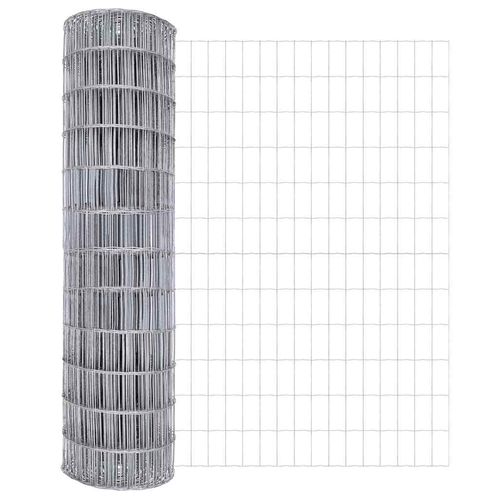 Ograda s postovima Srebrno 1 x 10 m Čelik i PVC