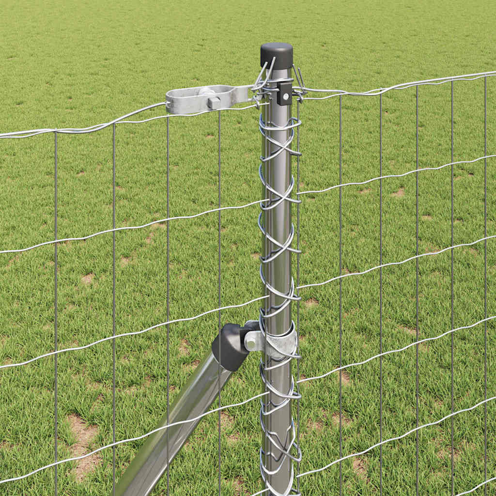 Ograda s postovima Srebrno 1,2 x 10 m Čelik i PVC