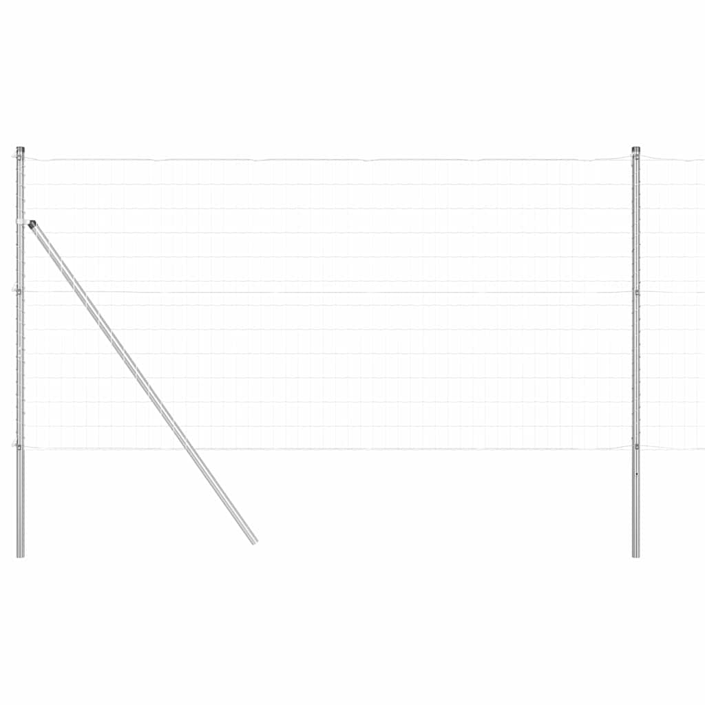 Ograda s postovima Srebrno 1,2 x 10 m Čelik i PVC