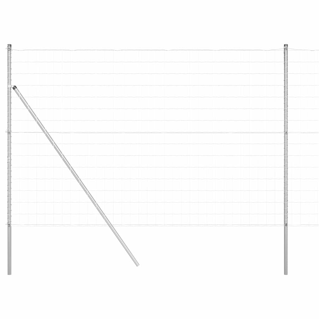 Vanjska Euro ograda za fiksiranje u tlo 10 x 1,6 m Srebrna