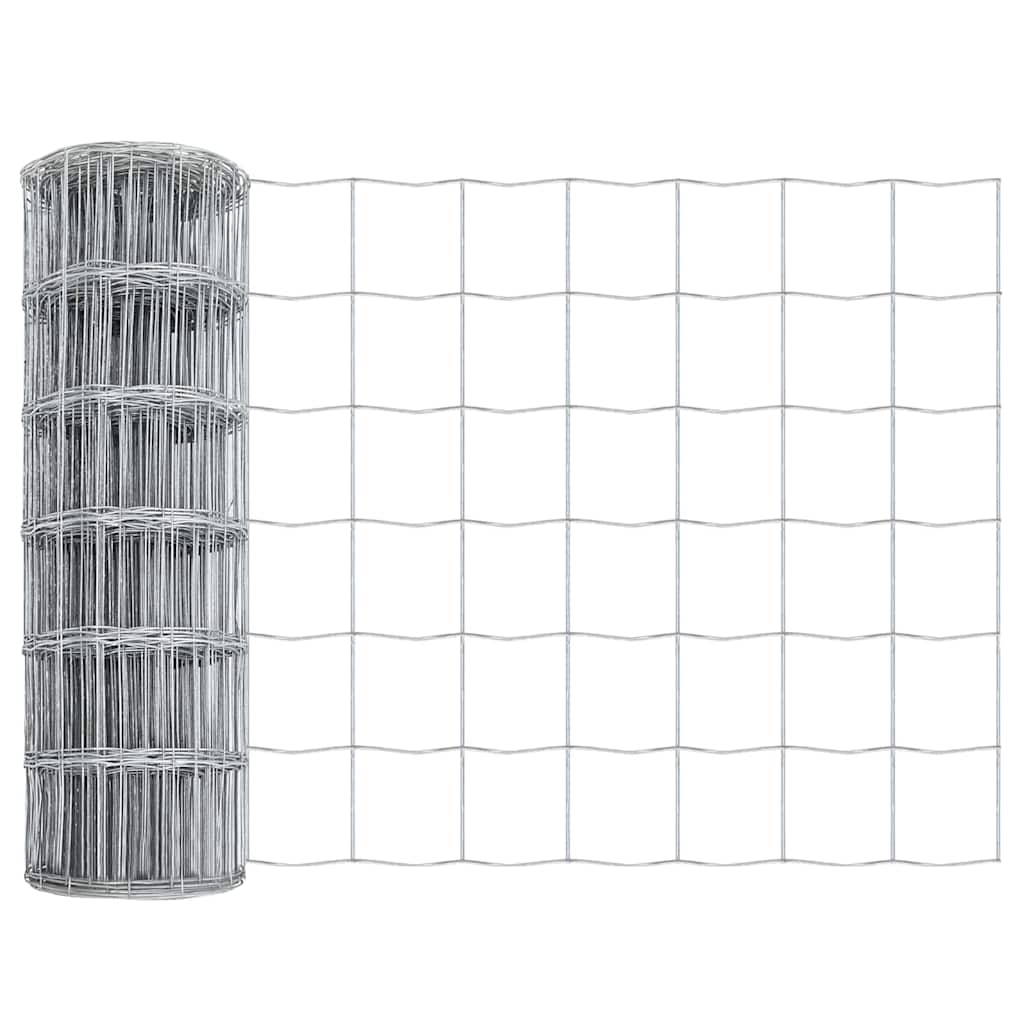 Ograda s postovima Srebrno 0,8 x 10 m Čelik i PVC