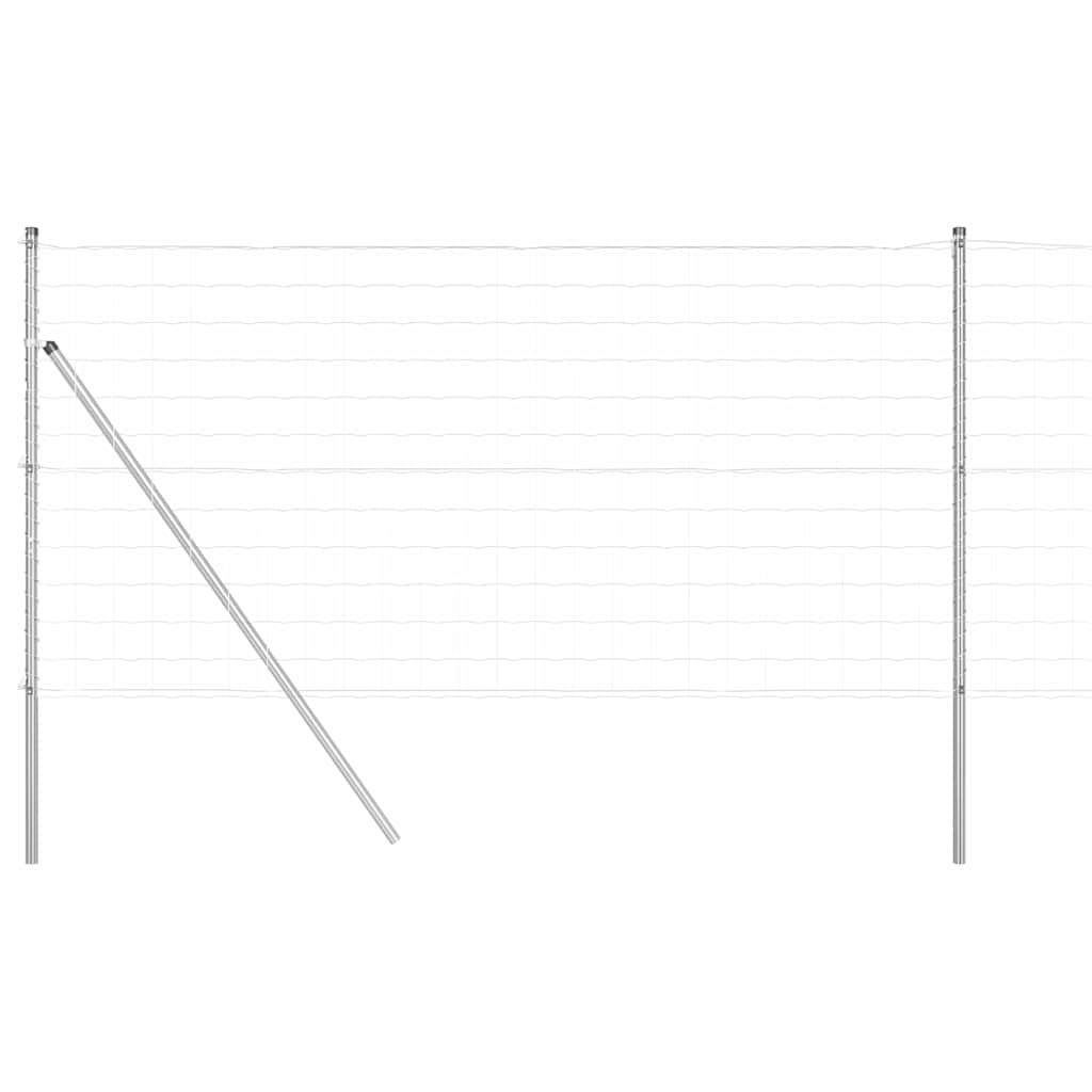 Ograda s postovima Srebrno 1,4 x 10 m Čelik i PVC