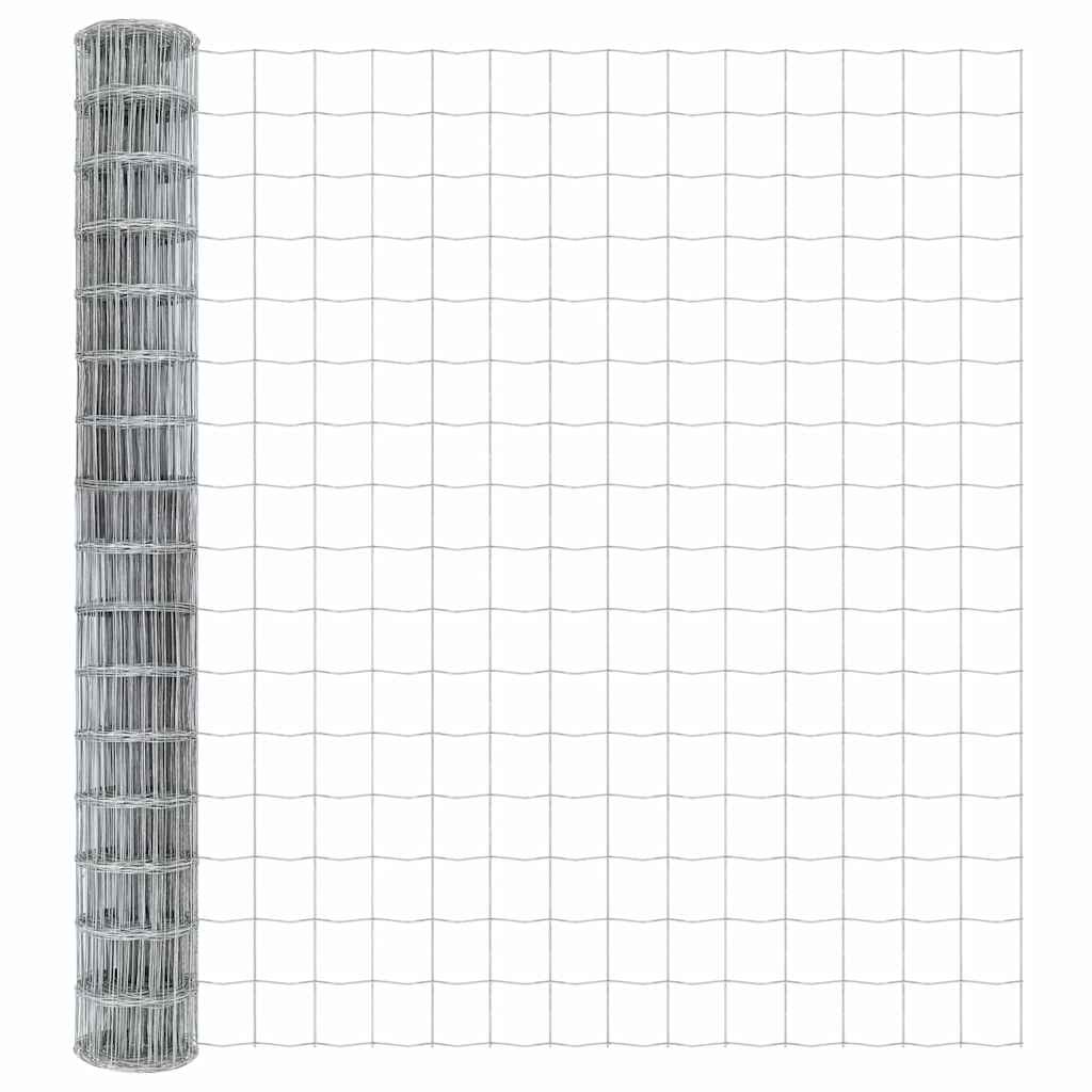 Ograda s postovima Srebrno 1,6 x 10 m Čelik i PVC