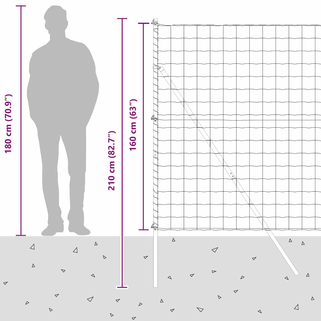 Ograda s postovima Srebrno 1,6 x 10 m Čelik i PVC