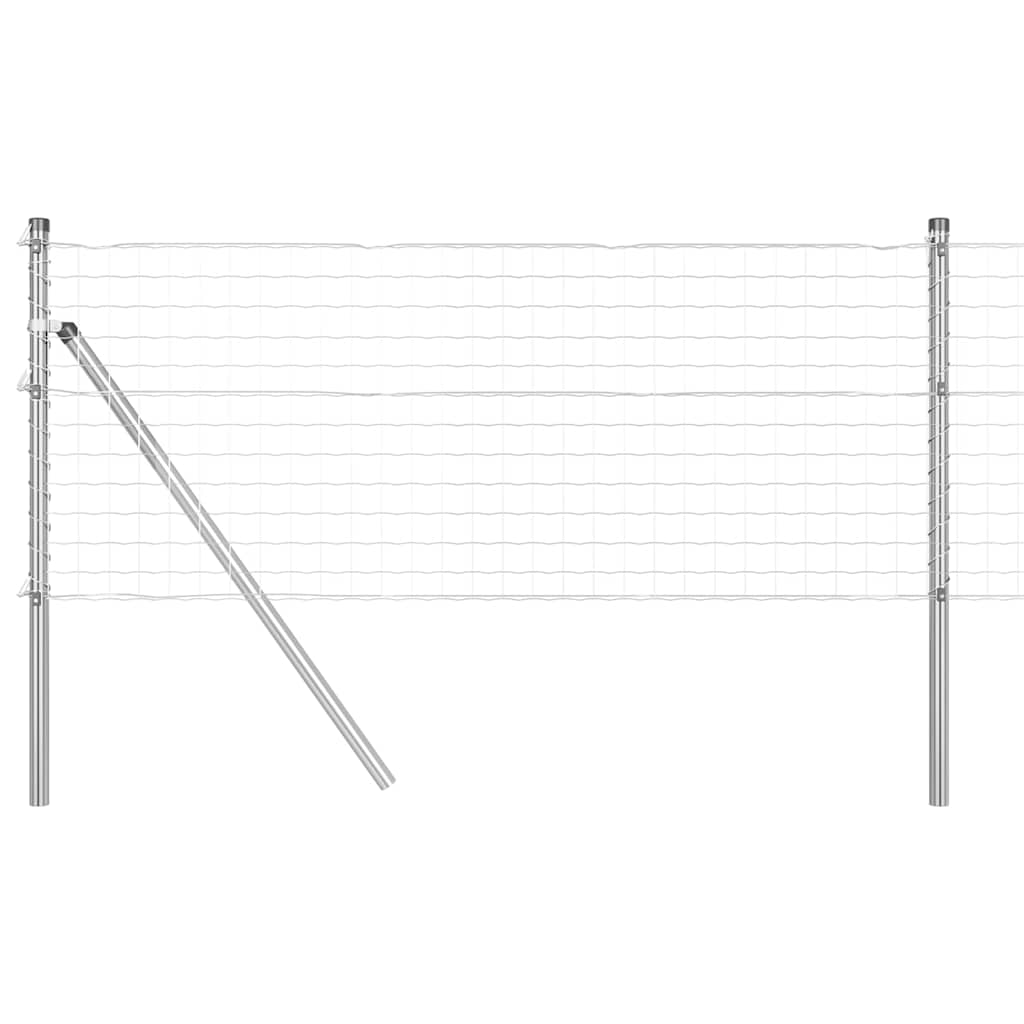 Ograda s postovima Siva 0,4 x 25 m Čelik i PVC