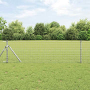 Ograda s postovima Srebrno 0,6 x 25 m Čelik i PVC