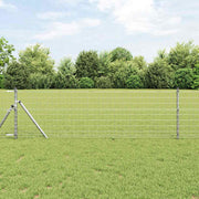 Ograda s postovima Srebrno 0,4 x 25 m Čelik i PVC