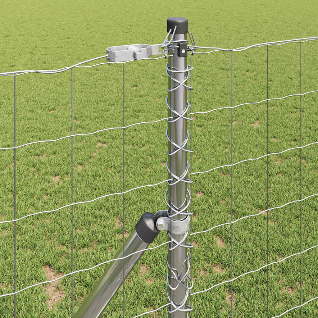 Ograda s postovima Srebrno 1 x 25 m Čelik i PVC
