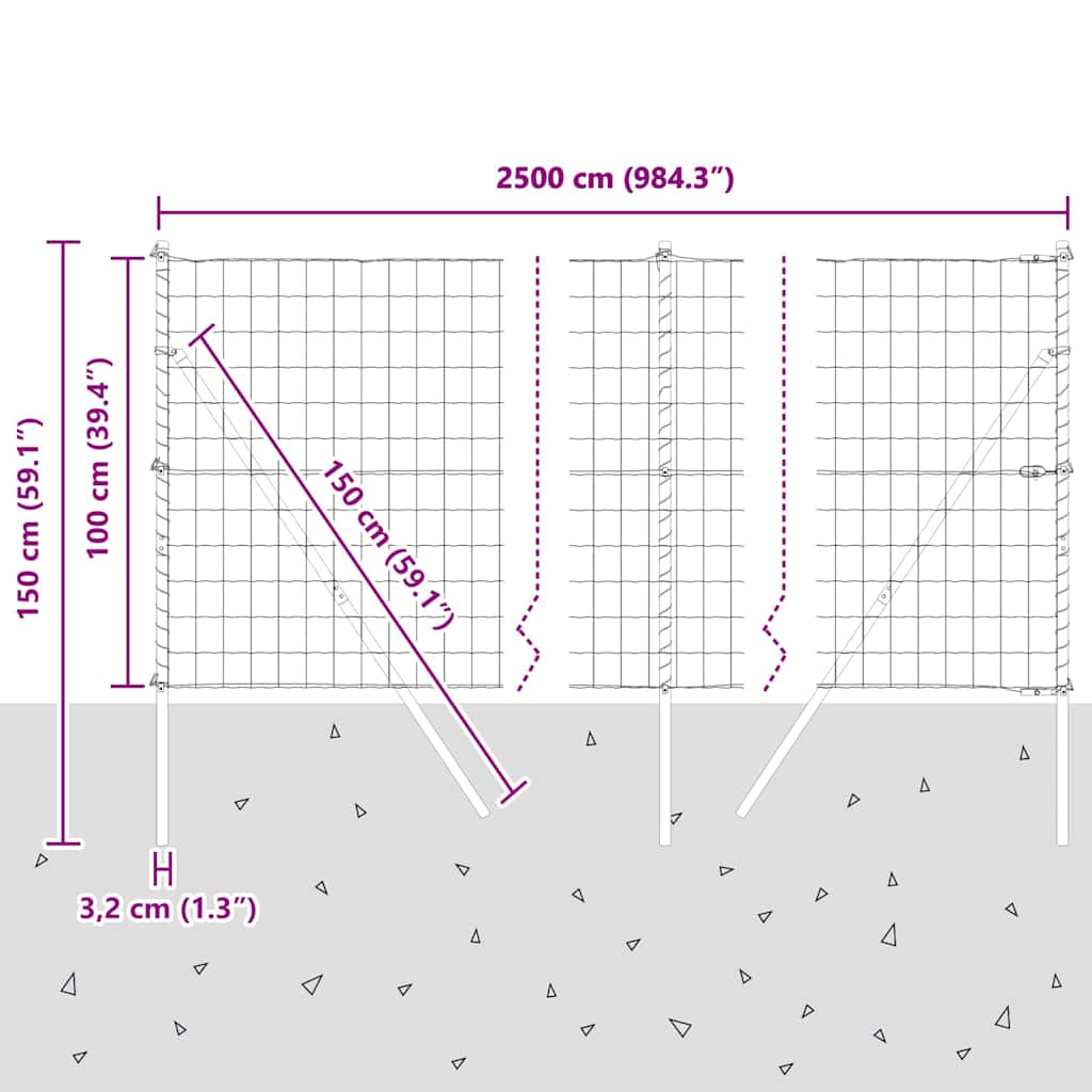 Ograda s postovima Srebrno 1 x 25 m Čelik i PVC