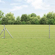 Ograda s postovima Srebrno 0,6 x 50 m Čelik i PVC