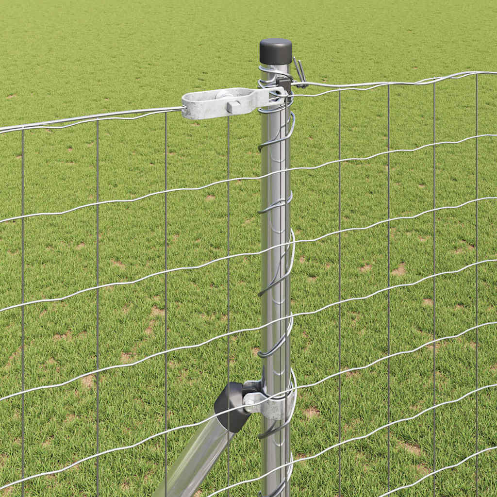 Ograda s postovima Srebrno 1,5 x 10 m Čelik i PVC