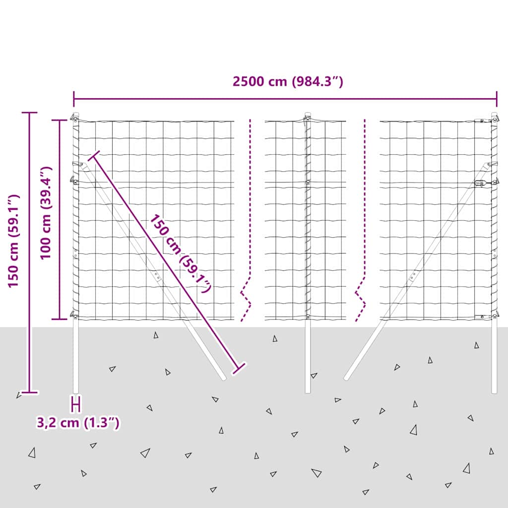 Ograda s postovima Srebrno 1 x 25 m Čelik i PVC