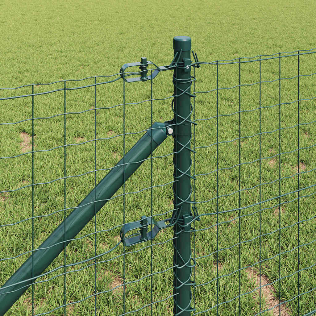 Ograda s postovima Zelena 0,6 x 10 m Čelik i PVC