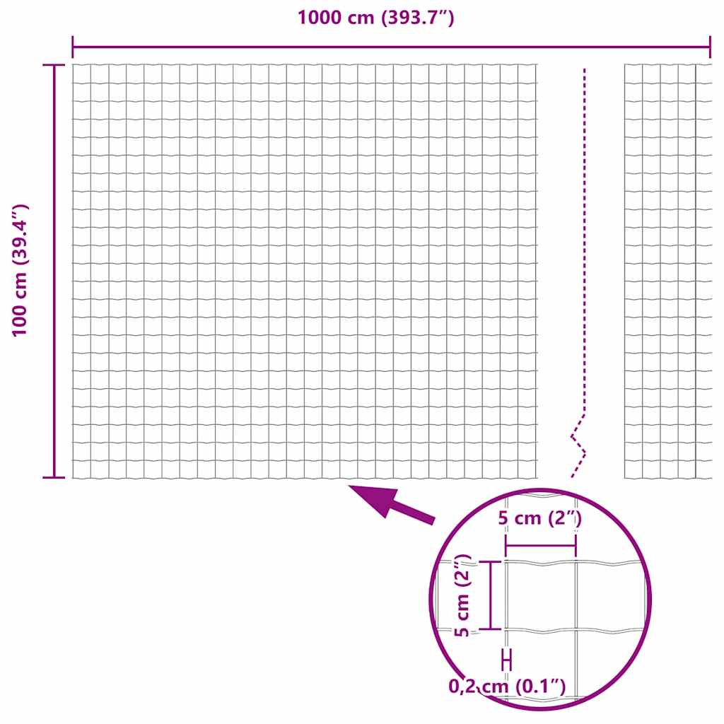 Ograda s postovima Zelena 1 x 10 m Čelik i PVC