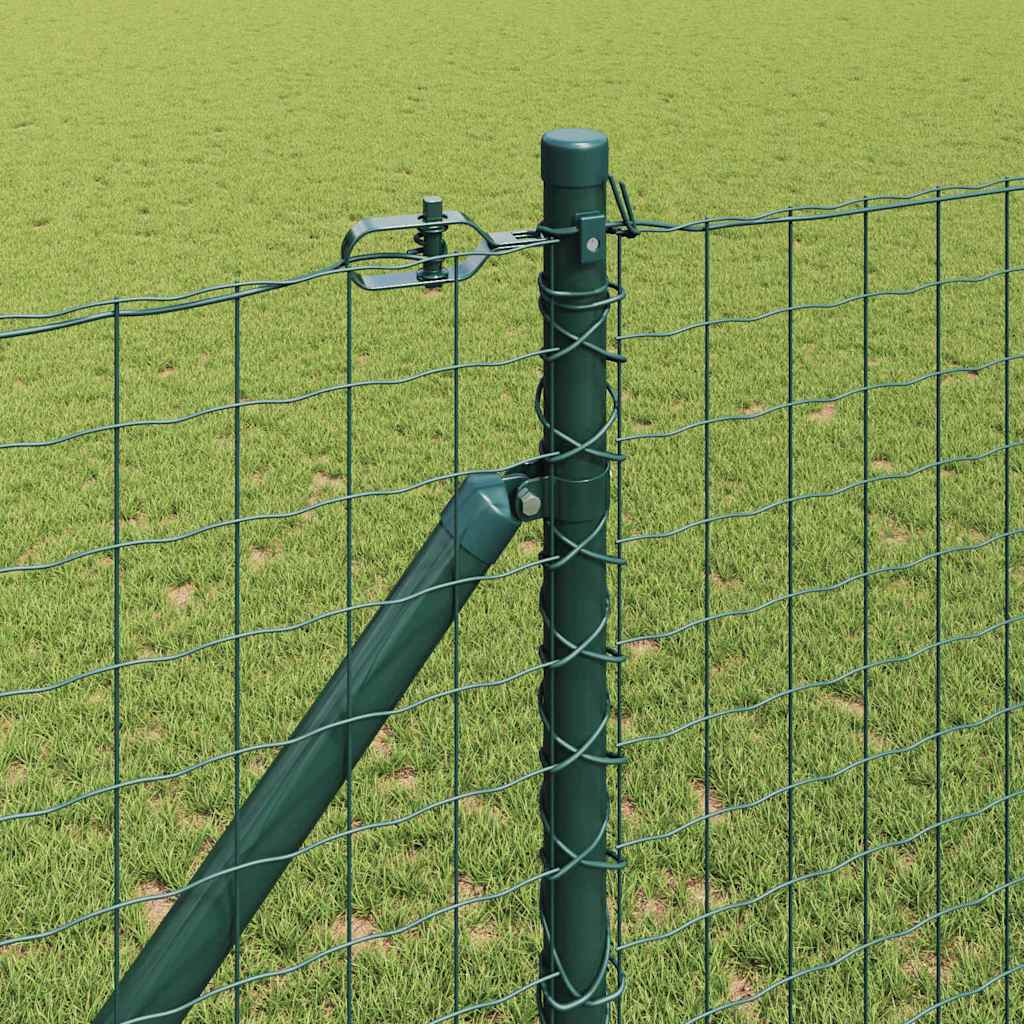 Ograda s postovima Zelena 1,2 x 10 m Čelik i PVC